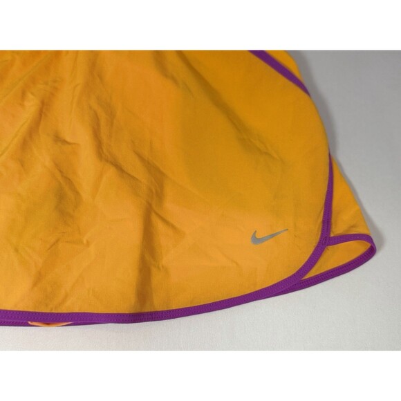 Nike Womens Shorts Skirt Medium Orange Athletic Lined Running Dri Fit Gym - Picture 2 of 9